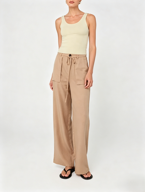 Beige high waisted utility pant