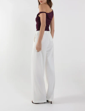 Deep purple asymmetric twist strap top&nbsp;