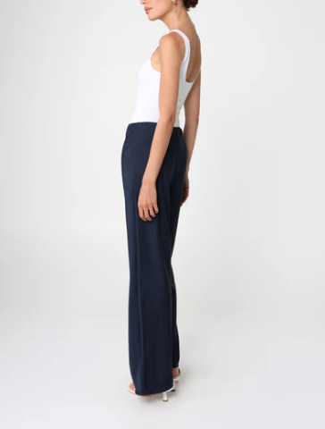 Navy blue high waisted slim fit pants