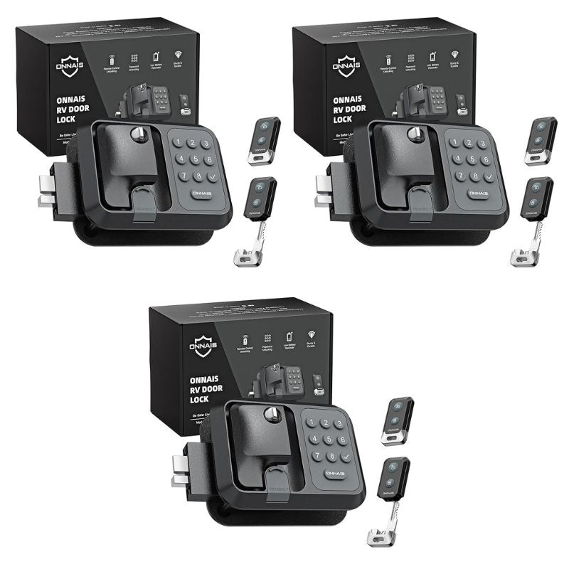 ONNAIS Full Metal RV Keyless Entry Door Lock with Password & Remote, Fits Most Trailers and 5th Wheels, Ideal Gifts for RV Owners