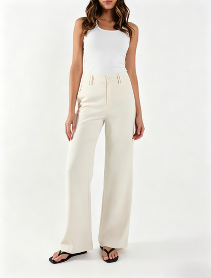 Cream high waisted pant