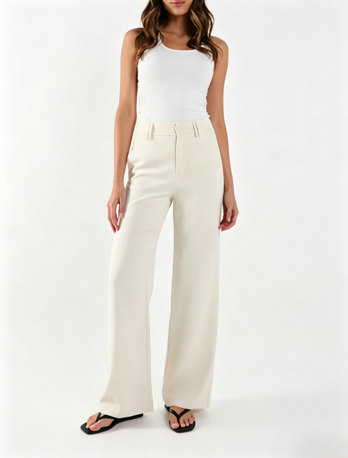 Cream high waisted pant