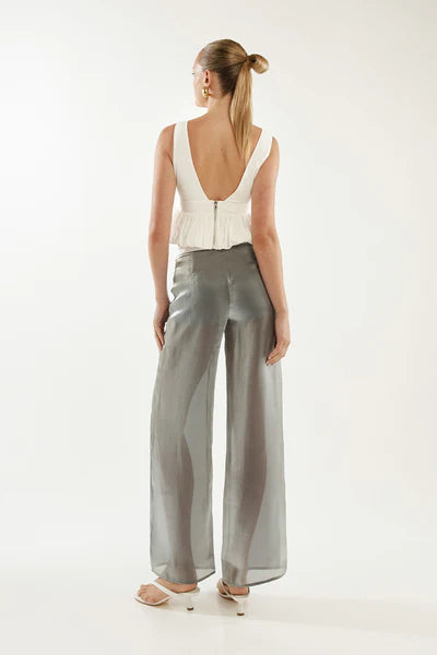 Grey mid rise trousers